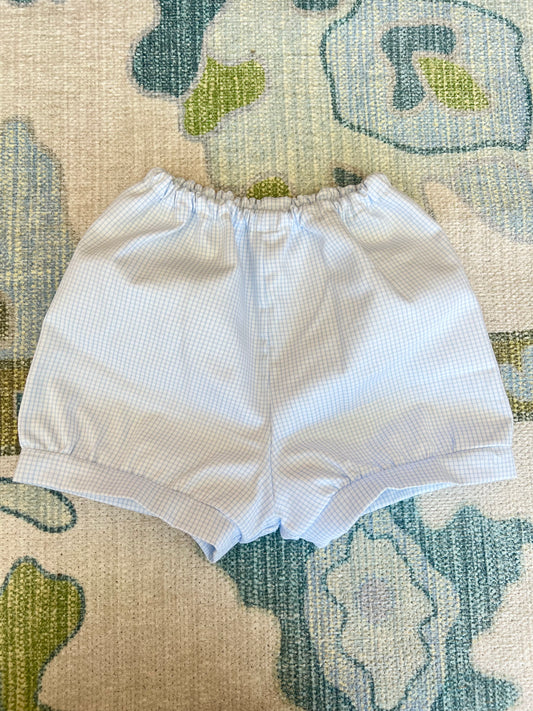 Blue Windowpane Wide Banded Shorties - made in-house in the USA (March completion)