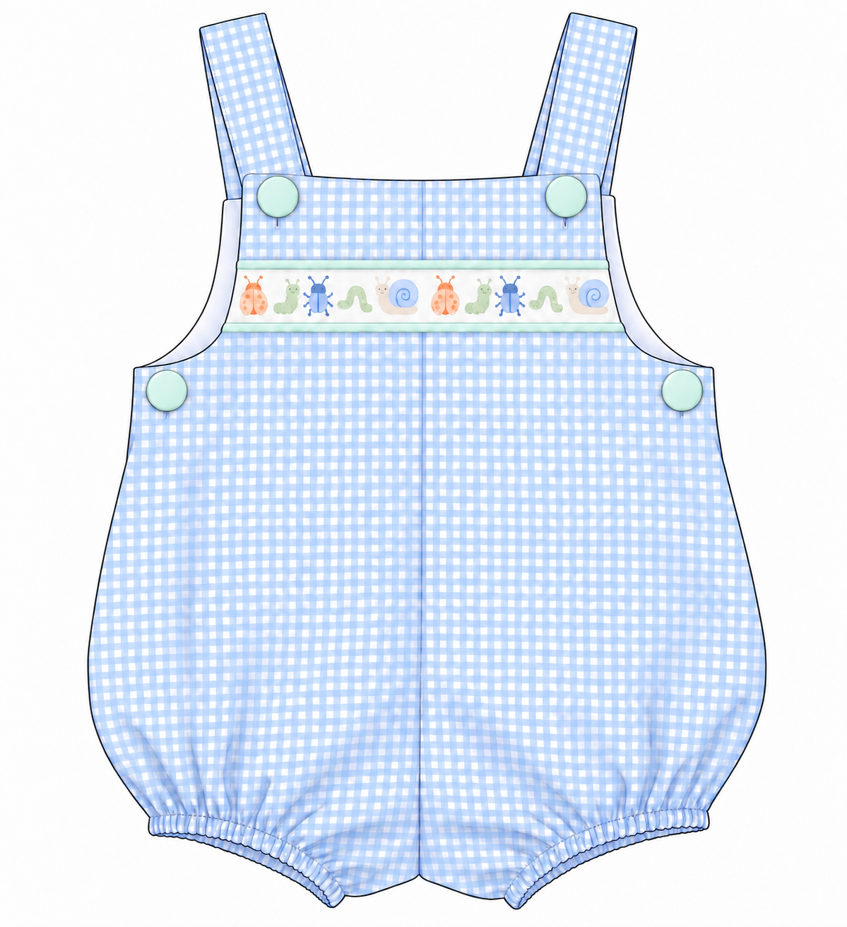 Hudson Romper Boys Garden Critter Ribbon - February Completion