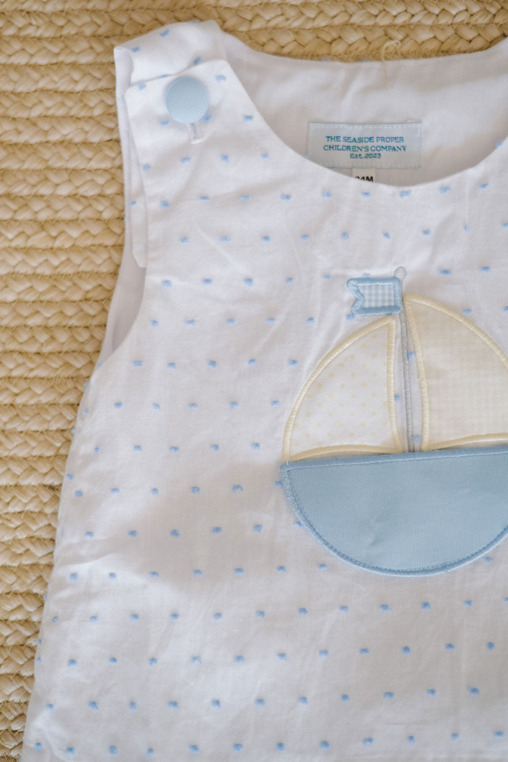 Boys Sailboat Pocket Appliqué Bubble Short Set