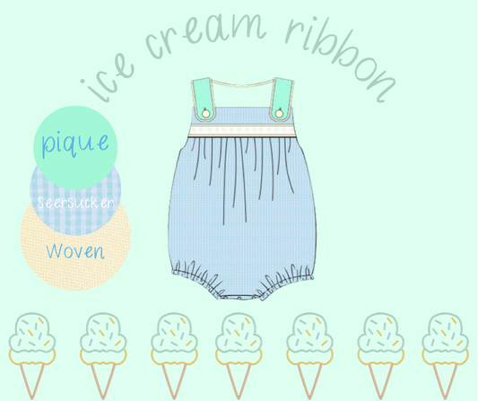 Boys Ice Cream Ribbon Bubble