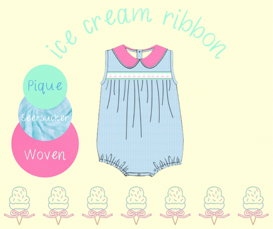 Girls Ice Cream Ribbon Bubble