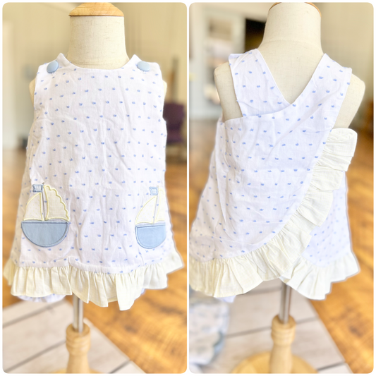Girls Sailboat Pocket Appliqué Swing Top & Bloomers