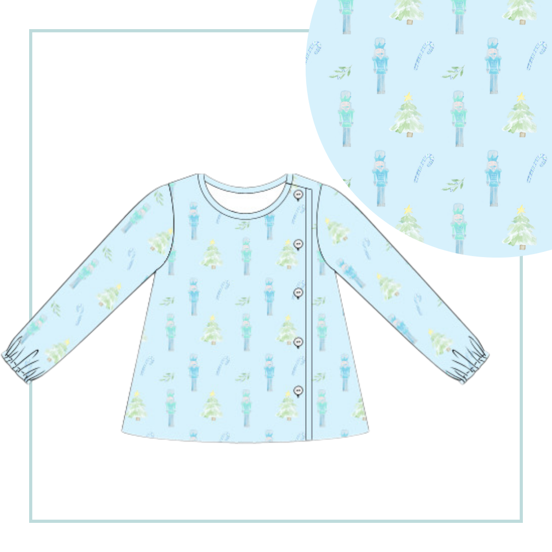 October Presale Boys Nutcracker Side Button Top