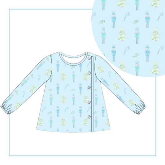 October Presale Boys Nutcracker Side Button Top