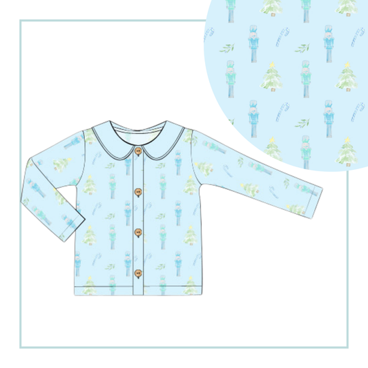 October Presale Boys Nutcracker PIMA Collared Top
