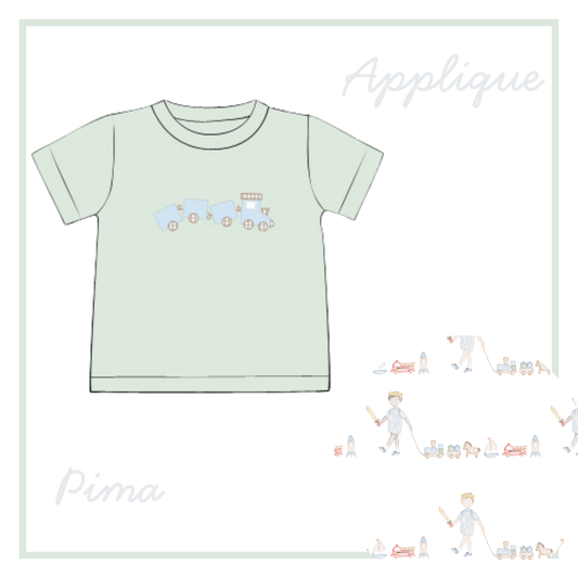 December Arrival Boys Toy Parade Applique Pima T-Shirt