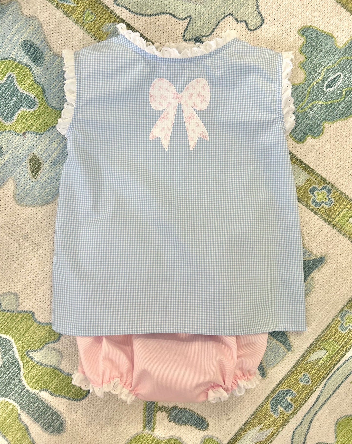 Bow Appliqué Lace Diaper Set - Ready to Ship
