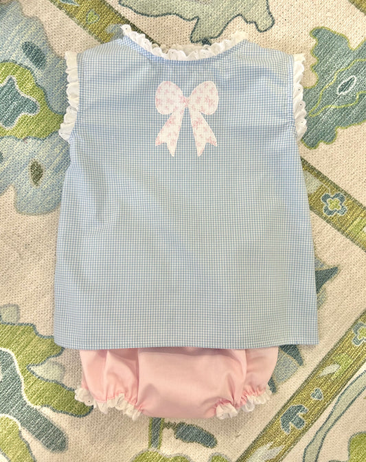 Bow Appliqué Lace Diaper Set - Ready to Ship