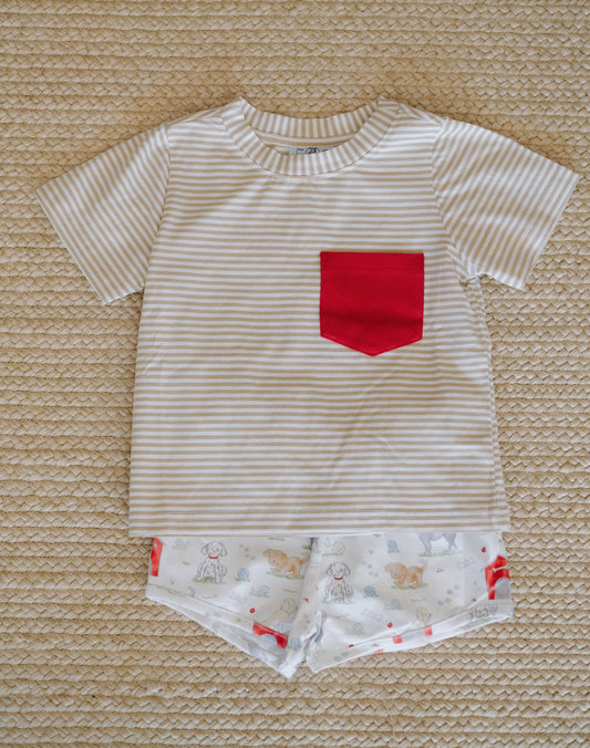 Puppy Tails Knit Play Shortie Set