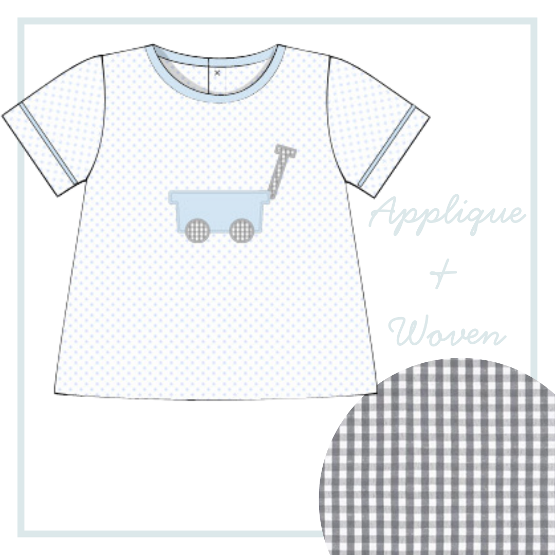 January Arrival Wagon Applique Top