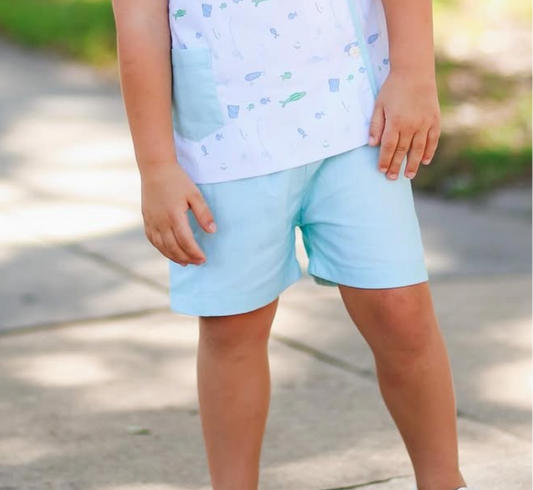 Seafoam Boys Straight Shorties
