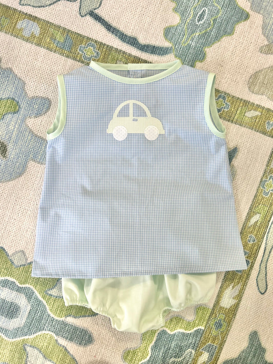 Car Applique Diaper Set - Ready to Ship