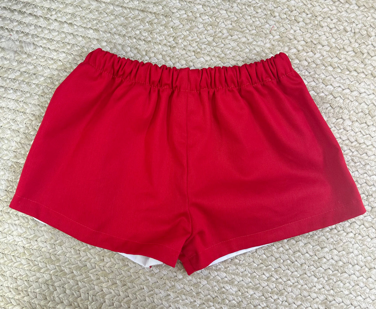 Sample Red Pique Shorts, Lined