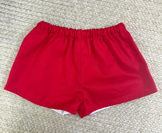 Sample Red Pique Shorts, Lined