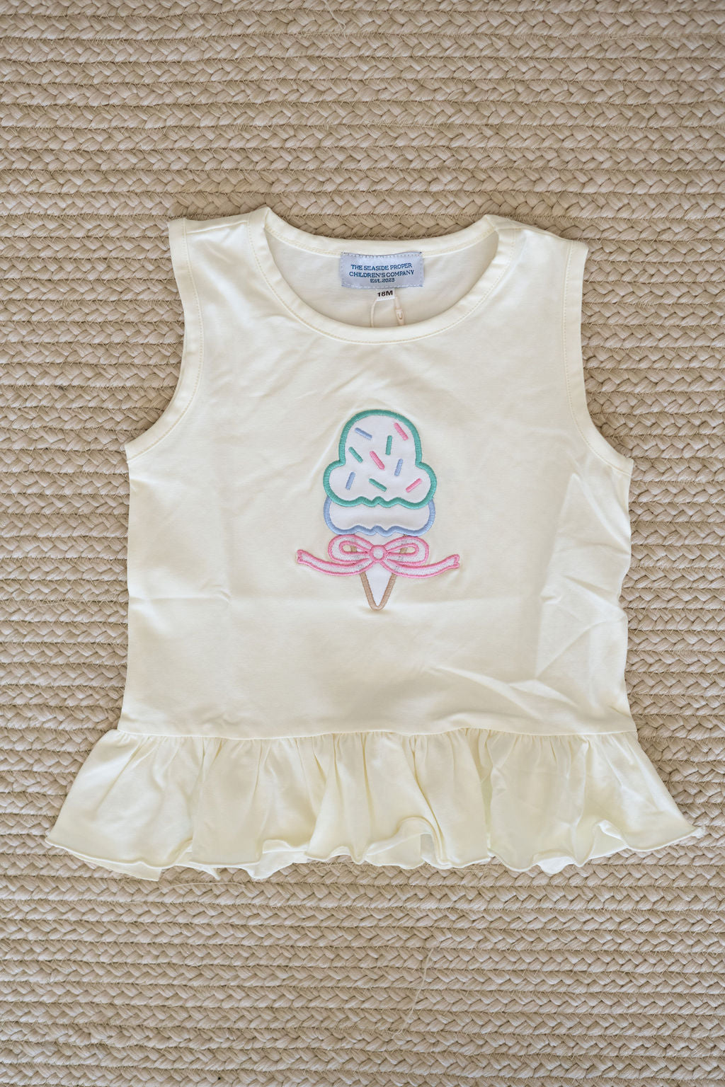 Girls Ice cream Applique Knit Top