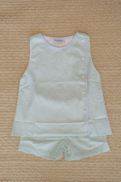 The Lawson Top: Woven Seafoam