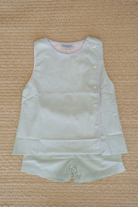 The Lawson Top: Woven Seafoam
