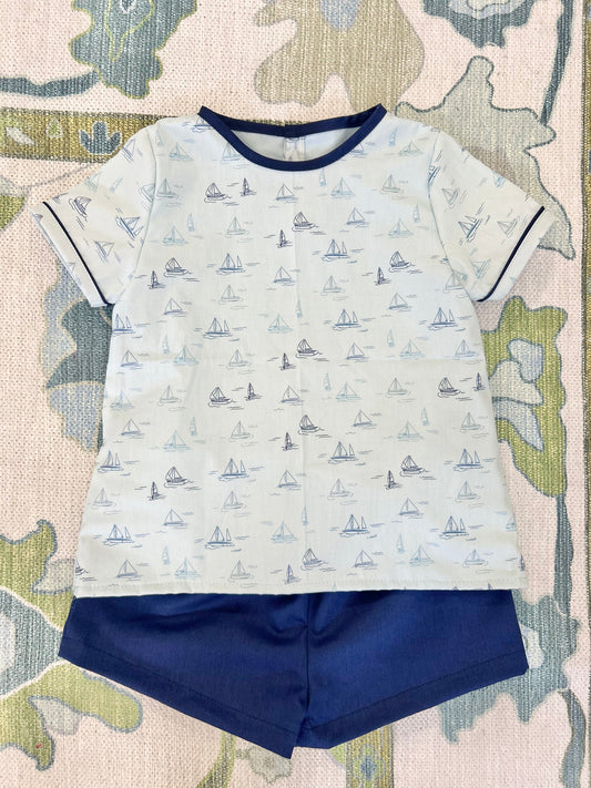 Boys Sailboat Easton Short Set