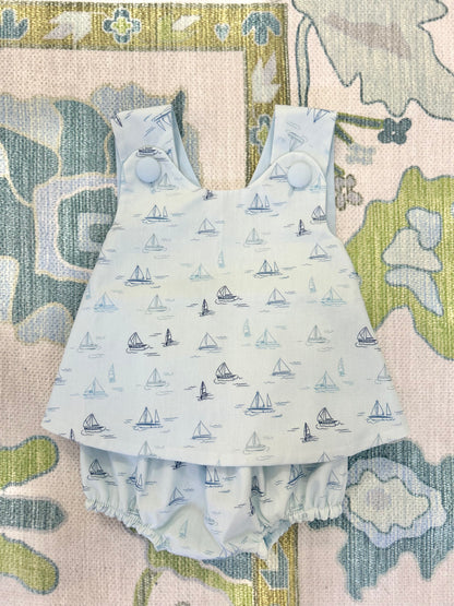 Boys Sailboat Swing Back Diaper Set