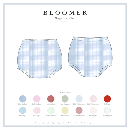 Bloomer — design your own, sketch with fabric choices