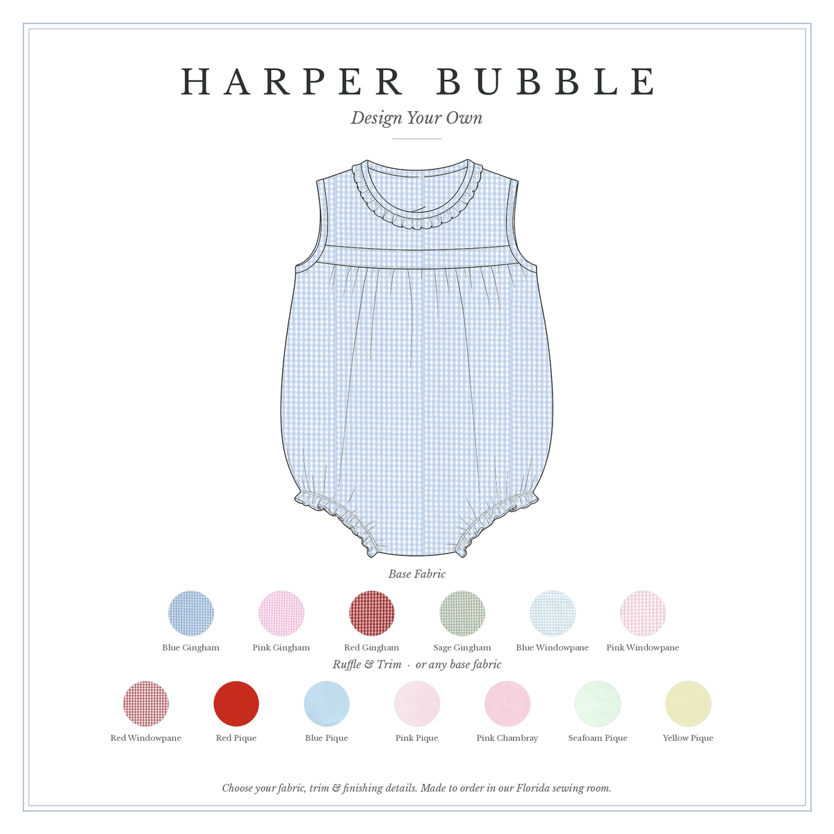 Harper Bubble — design your own, sketch with fabric choices