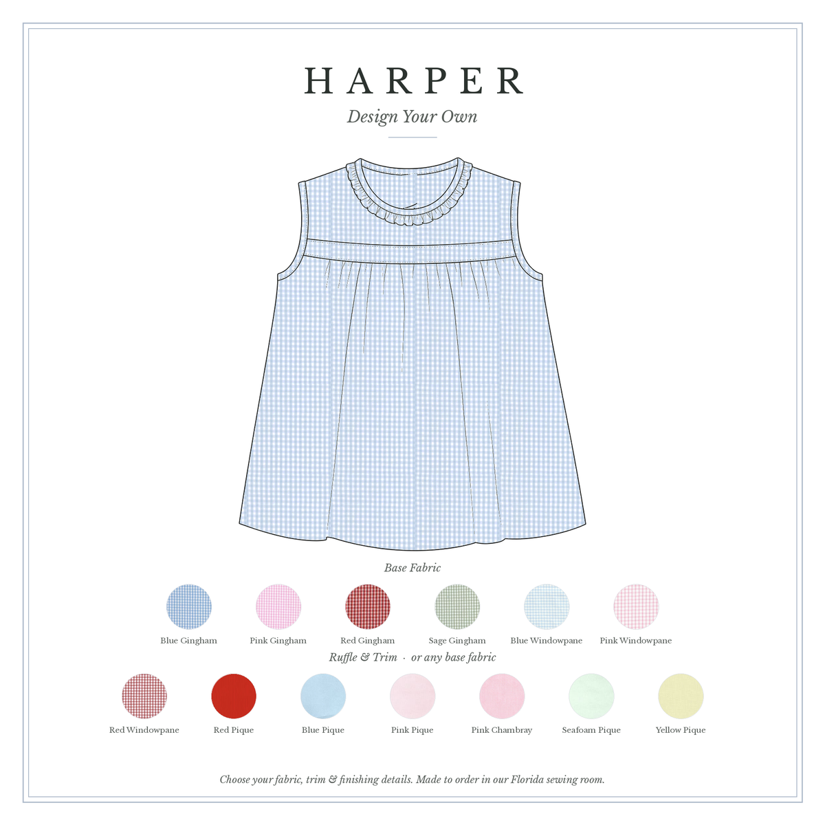 Harper Top — design your own, sketch with fabric choices