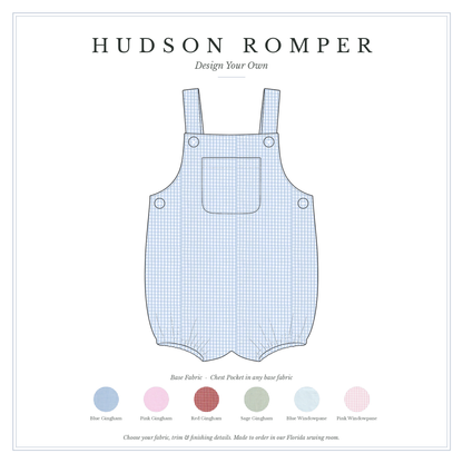 Hudson Romper — design your own, sketch with fabric choices
