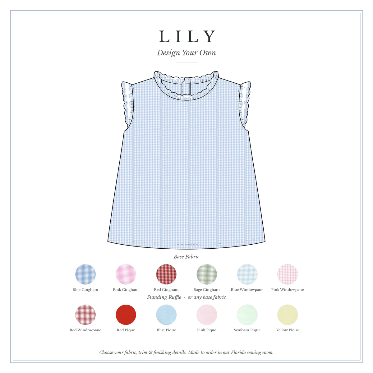 Lily Top — design your own, sketch with fabric choices